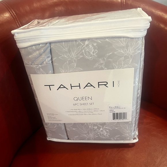 Tahari Gray Queen 6-Piece Sheet Set - Picture 4 of 6